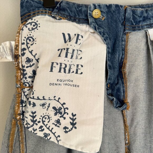 Free People We The Free Equinox Pleat Front Denim Extra Wide Leg Trouser Size 27 - Picture 8 of 10